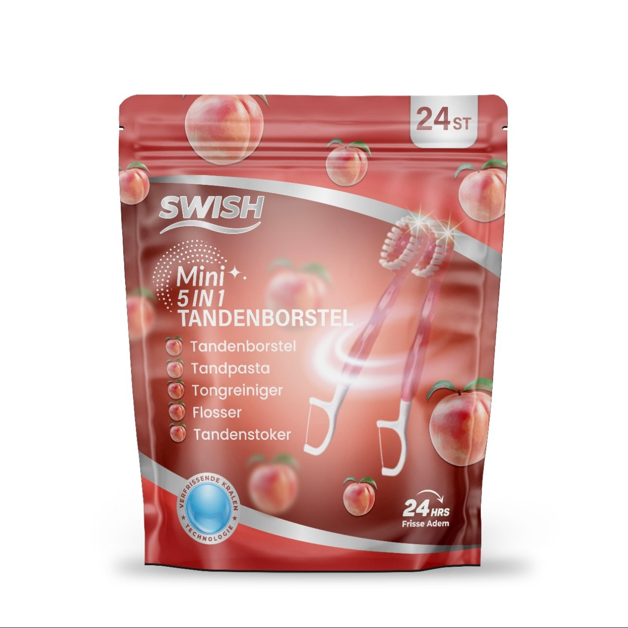 Perzik Swish™ | Mini 5-in-1 Tandenborstel