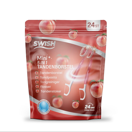 Perzik Swish™ | Mini 5-in-1 Tandenborstel